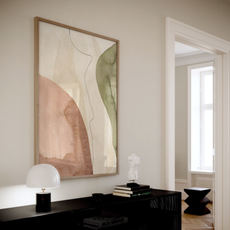 Promo Categories tableau abstrait bohème aquarelle terracotta & vert – décoration murale moderne