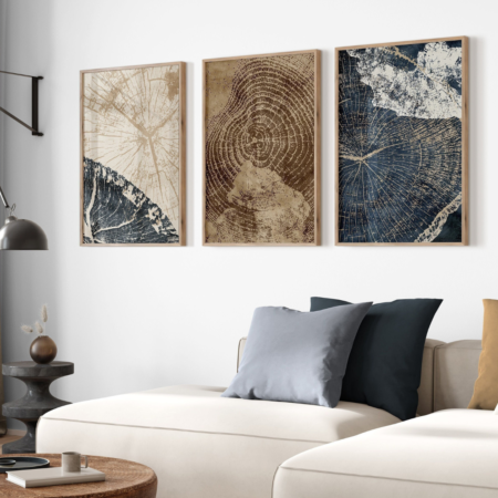 triptyque abstrait minimaliste noir & beige – art moderne Élégant (copie)