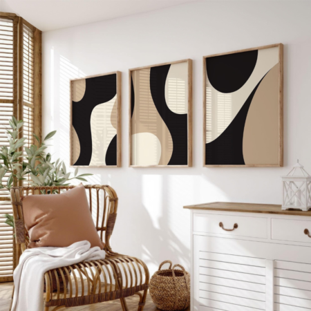 triptyque tableau décoratif moderne vert – art mural botanique (copie)