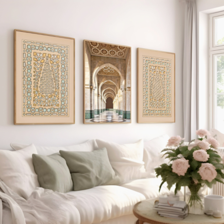 triptyque tableaux orientaux islamiques – architecture & motifs arabes décoration murale moderne