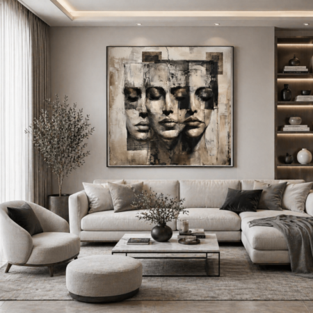 tableau visages abstraits moderne – décoration murale artistique (copie)