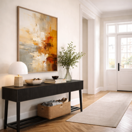 Promo Categories tableau abstrait moderne – art mural beige, gris & orange