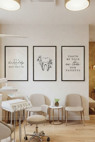Dental Wall Art Set Of 3 Dental Prints Dental Office Decor Printable Wall Art