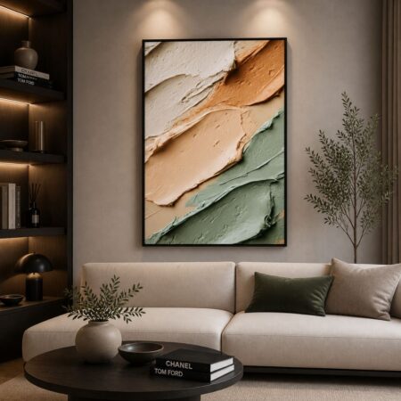 tableau abstrait géométrique vert et doré – décoration murale moderne (copie)