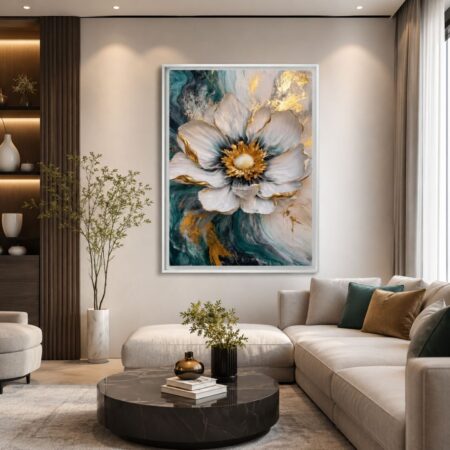 tableau galets zen noir et jaune – décoration murale moderne relaxante (copie)